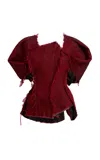 Khaite Quan Asymmetric Wool Top In Red