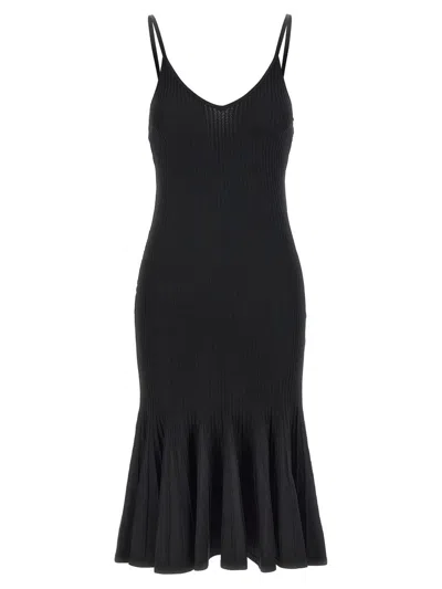 Khaite Pointelle-knit Queen Midi Dress In Black