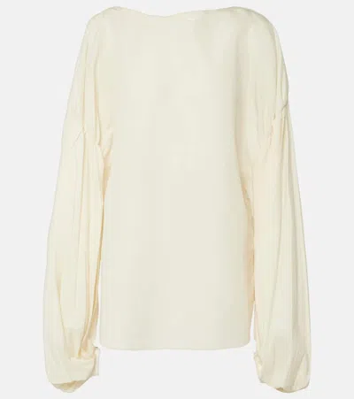 KHAITE QUICO SILK AND COTTON ORGANZA TOP