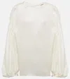 Khaite Quico Balloon-sleeve Oversized Silk Blouse In White
