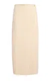 Khaite Quinn Crepe Column Maxi Skirt In Off-white