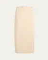Khaite Quinn Fringe Knit Ankle Wrap Skirt In Neutral