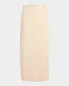 Khaite Quinn Fringe Knit Ankle Wrap Skirt
