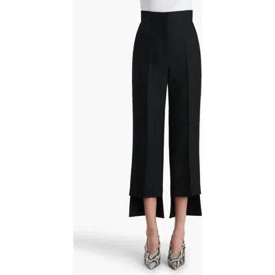 Khaite Rae Bonded Crepe Step Hem Cigarette Crop Pants In Black