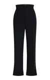 Khaite Rae High-rise Crepe Flare Pants In Black