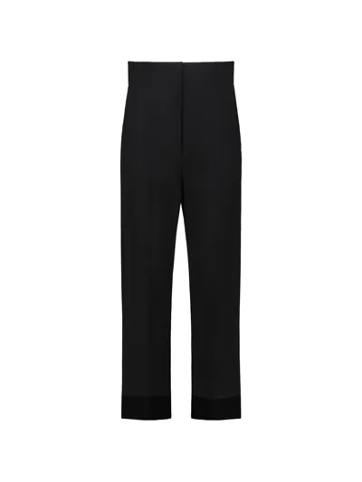 Khaite Rae Cropped Crepe Straight-leg Pants In Black