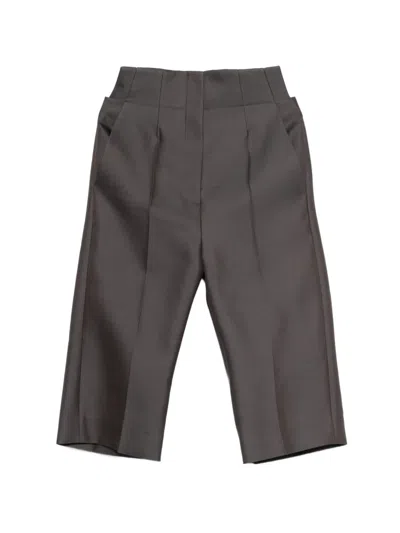 Khaite Raelle Pressed-crease Shorts In Gray