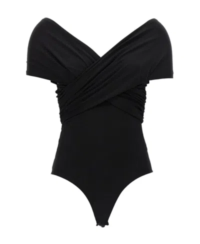 Khaite Rafael Off-the-shoulder Bodysuit In Black