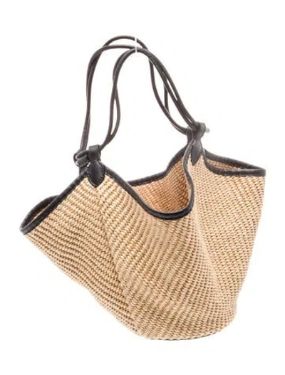 Pre-owned Khaite Raffia Bucket Bag In Neutral