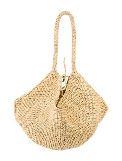 Pre-owned Khaite Raffia Hobo In Neutral