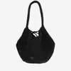 Khaite Lotus Medium Raffia Bucket Bag In Black