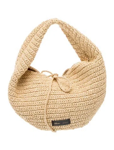 Pre-owned Khaite Raffia Olivia Hobo In Neutral