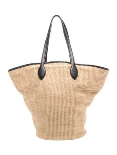 Pre-owned Khaite Raffia Osa Raffia Tote Bag Medium In Neutrals