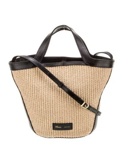 Pre-owned Khaite Raffia Top Handle Bag In Black