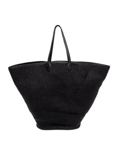 Pre-owned Khaite Raffia Tote In Black