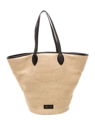 Pre-owned Khaite Raffia Tote In Neutral