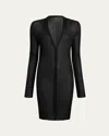 Khaite Ramon Wide Rib V-neck Long Cardigan In Black