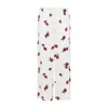 Khaite Raspberry Floral Print Wide-leg Cupro Pants In White