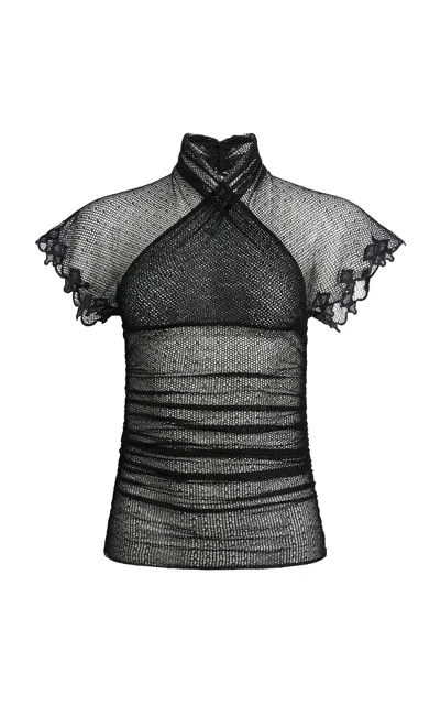 Khaite Rauni Mock-neck Top In Black
