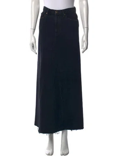Pre-owned Khaite Raw-edge Trim Long Skirt In Black