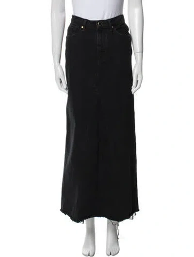 Pre-owned Khaite Raw-edge Trim Midi Length Skirt In Blue