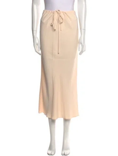 Pre-owned Khaite Raw-edge Trim Midi Length Skirt In Pink