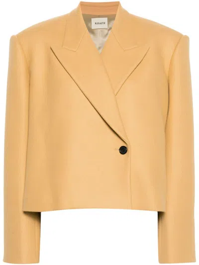 Khaite Raymond Crop Jacket Clothing In Brown