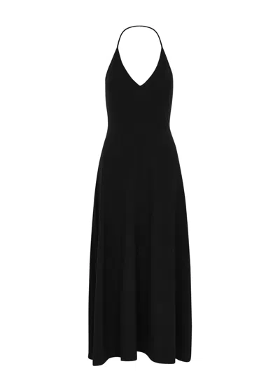 Khaite Raysha Halterneck Jersey Dress In Black