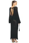 Khaite Reagan Tasselled Open-knit Dress In Black