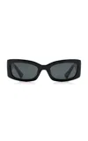 Khaite Rectangle-frame Acetate Sunglasses In Black