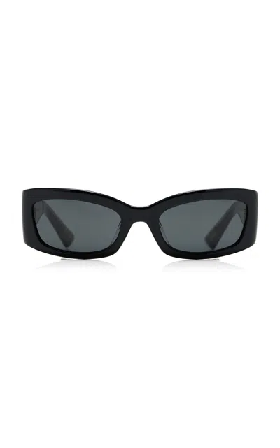 Khaite Rectangle-frame Acetate Sunglasses In Black