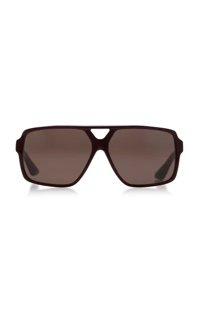 Khaite Rectangle-frame Acetate Sunglasses In Burgundy