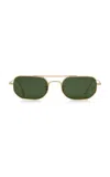 Khaite Rectangle-frame Steel Sunglasses In Green