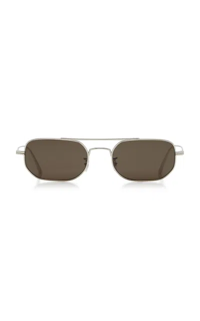 Khaite Rectangle-frame Steel Sunglasses In Grey