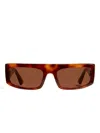 Khaite Rectangle-frame Sunglasses In Brown