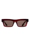 Khaite Rectangle-frame Sunglasses In Red