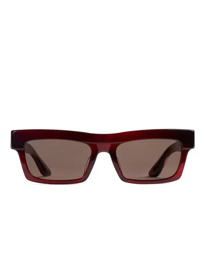 Khaite Rectangle-frame Sunglasses In Red