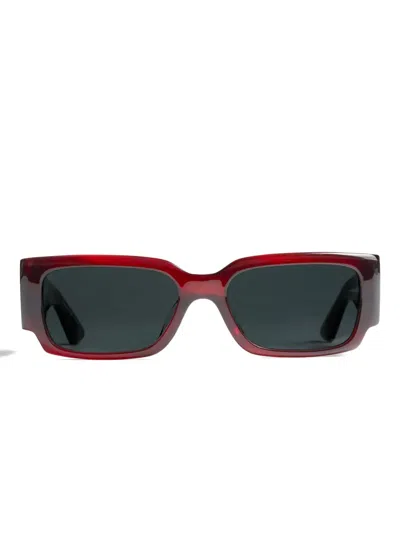 Khaite Rectangle Frame Sunglasses In Red