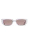 Khaite Rectangle Frame Sunglasses In White