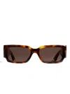Khaite Rectangle Leopard Sunglasses In Brown
