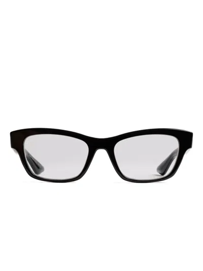 Khaite Rectangle Stripe Glasses In Black