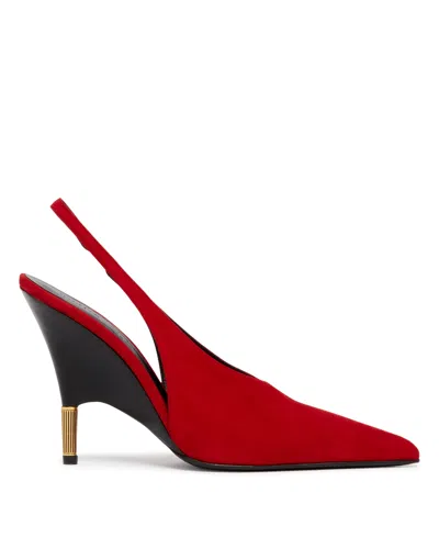 Khaite Red Bella Suede Pumps