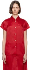 Khaite Womens Raspberry Keefe Sheer Silk Top Xs