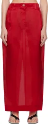 Khaite Lucian Pleated Silk Organza Maxi Skirt