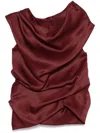 Khaite Luola Draped Silk-gazar Blouse In Red