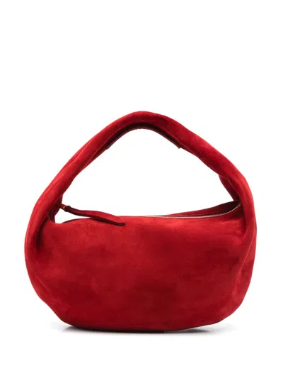 Khaite Medium Olivia Suede Hobo Bag In Rebel