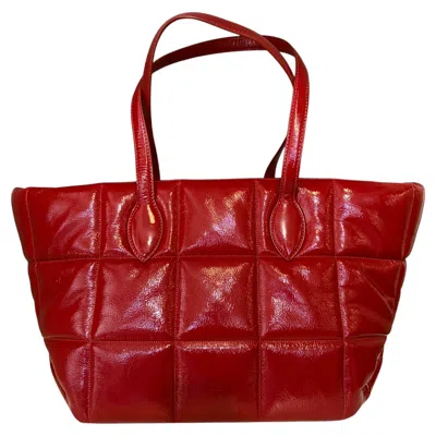 Pre-owned Khaite Red Patent Leather Xxl Tote Bag