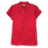 Khaite Womens Raspberry Keefe Sheer Silk Top Xs