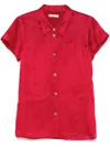 Khaite Womens Raspberry Keefe Sheer Silk Top Xs