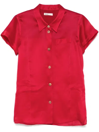 KHAITE RED SILK SHIRT